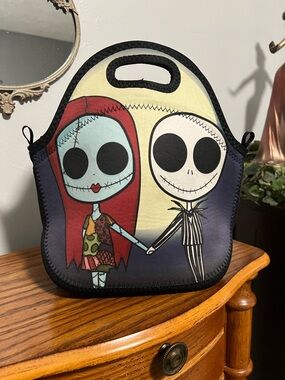 Nightmare Couple Neoprene Tote - Red, Teal & Black